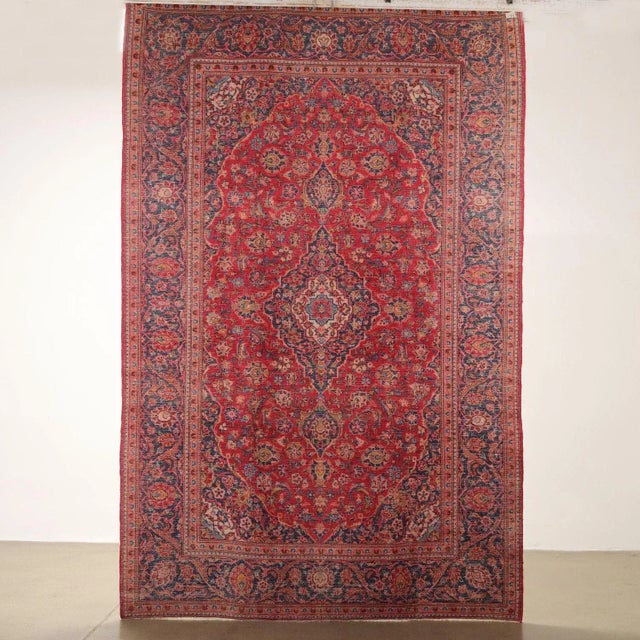 Textile Antique Middle Eastern Keshan Rug For Sale - Image 7 of 12
