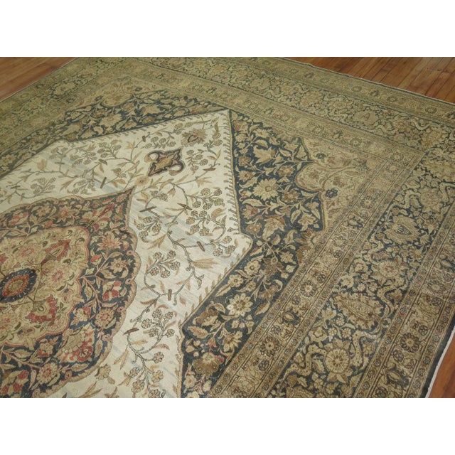 Zabihi Collection Late 19th Century Antique Persian Tabriz - 10'8" x 15' For Sale - Image 4 of 6
