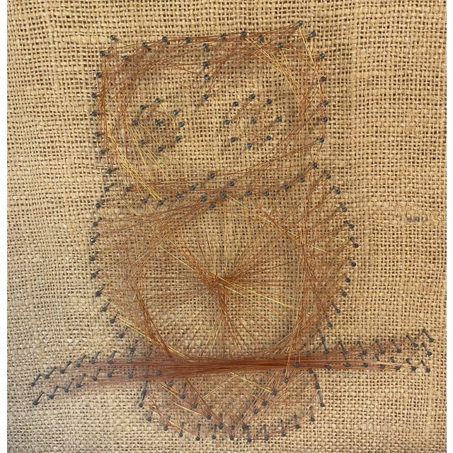 Mid century owl wire art that was professionally framed