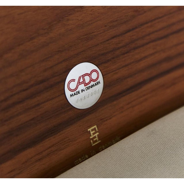 Condition: Upholstered in brown genuine leather. Teak frame. Very good condition. The leather has a light patina. This...