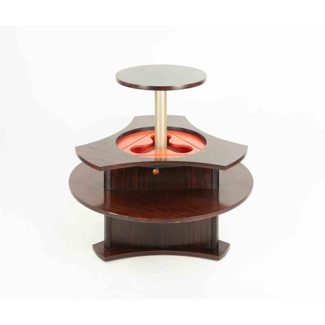 Brown Coffee Table with Bottle Storage, 1960s For Sale - Image 8 of 13