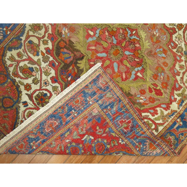 Superfine Handmade Antique Persian Malayer Connoisseur Level Ivory Field Rug - 3'5" x 4'6" For Sale In New York - Image 6 of 6