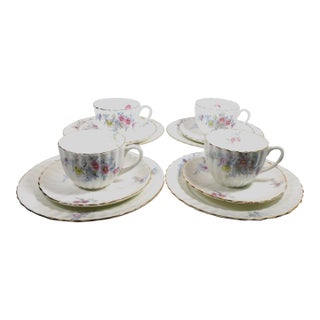 1960s Luncheon Sets With Teacups- 12 Pieces For Sale