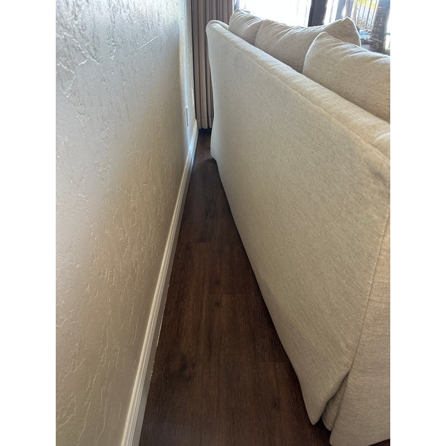 Sherrill Furniture Sherrill Furniture Custom Upholstered Sofa in Cream Linen For Sale - Image 4 of 10