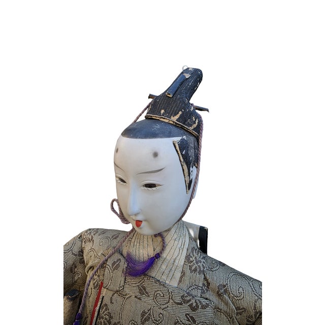 Antique Japanese Meiji Period Hina Emperor & Empress Gofun Dolls – Imperial Pair, 13–14 Inches For Sale In Los Angeles - Image 6 of 9