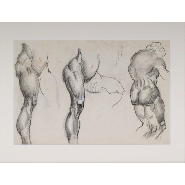 An original vintage Art Deco era charcoal nude figure study by William B. Pattengill. Charcoal on paper, unsigned but from...