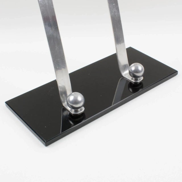 Art Deco Black Opaline Glass and Aluminum Picture Frame, 1930s For Sale In Atlanta - Image 6 of 8