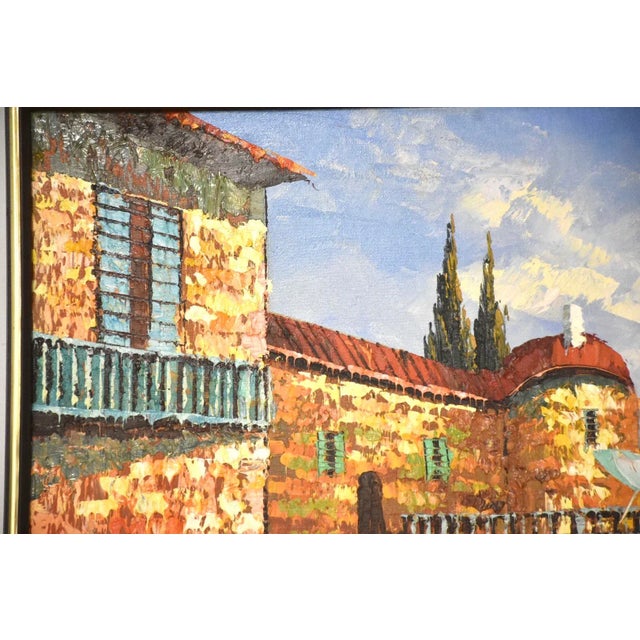 Mediterranean Signed Rossini Landscape Oil on Canvas Painting For Sale - Image 3 of 9