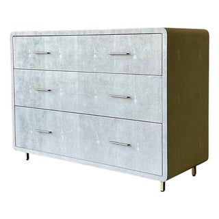 Vintage Boho Interlude “Calypso” Faux Shagreen Chest Zoe Drawers For Sale