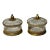 French Antique Etched and Faceted Crystal Lidded Boxes With Bronze Ormolu, Pair For Sale