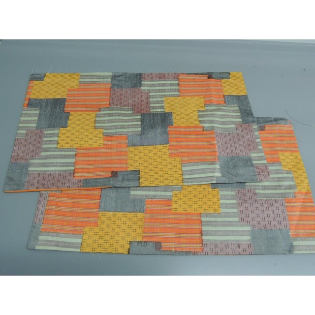 Asian Vintage Multi Color Silk Patchwork Style Obi Textiles - Lot of 7 For Sale - Image 3 of 6