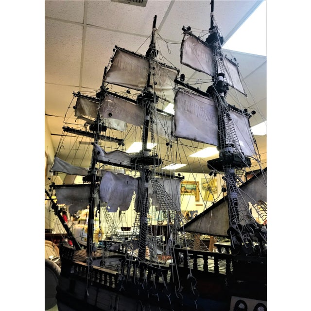 White Large Scale Antique Model Ship Circa Early 1900s For Sale - Image 8 of 13