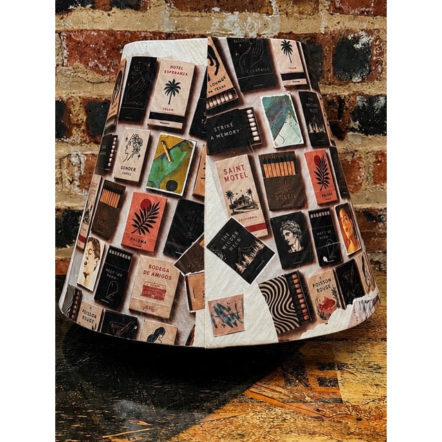 Custom Mixed-Media Matchbook & Mugshot Table Lamp by Lamp Bandit For Sale - Image 4 of 6