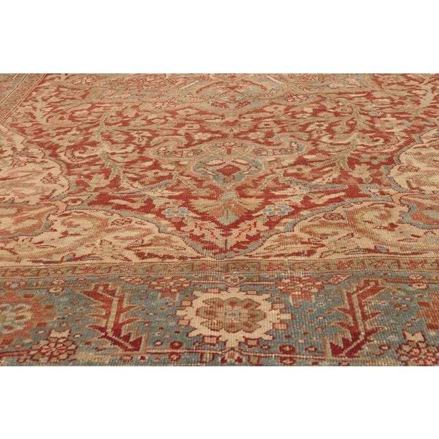 Early 20th Century Antique Persian Heriz Rug, 07'07 X 10'10 For Sale - Image 5 of 10