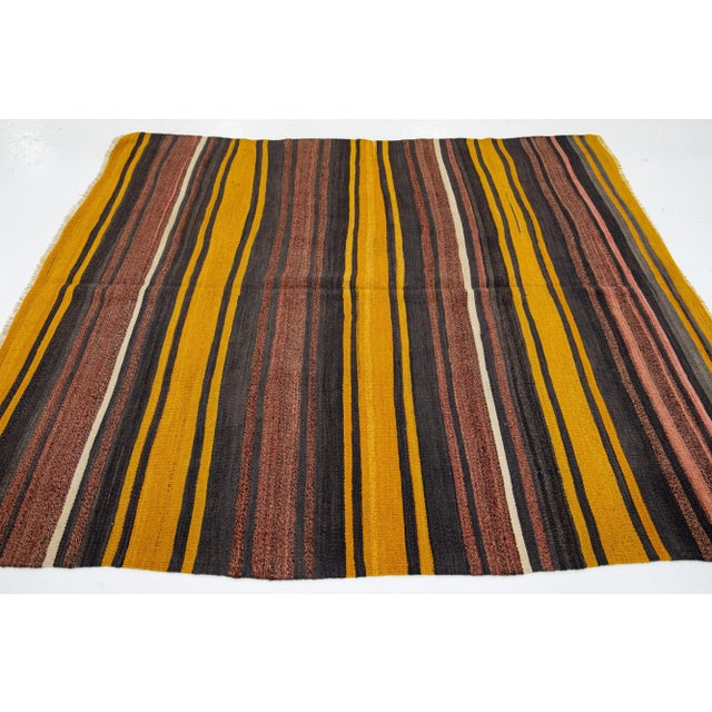 1960s 1960s Vintage Kilim Handmade Multicolor Geometric Wool Rug For Sale - Image 5 of 7