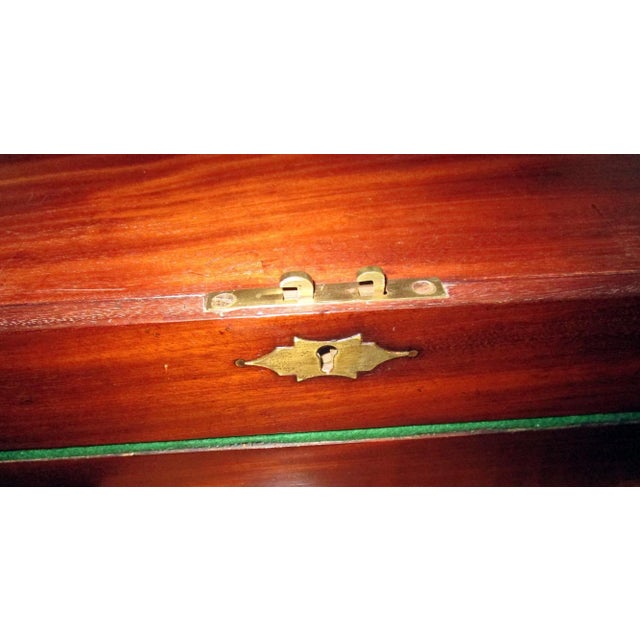 English Regency Mahogany Travelling Lap Desk Box with Secret Compartment For Sale - Image 4 of 13
