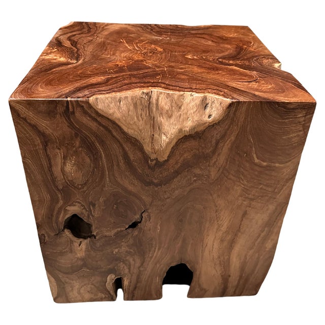 Organic single root reclaimed teak wood side table. Polished with a natural oil revealing the beautiful wood grain. Both...