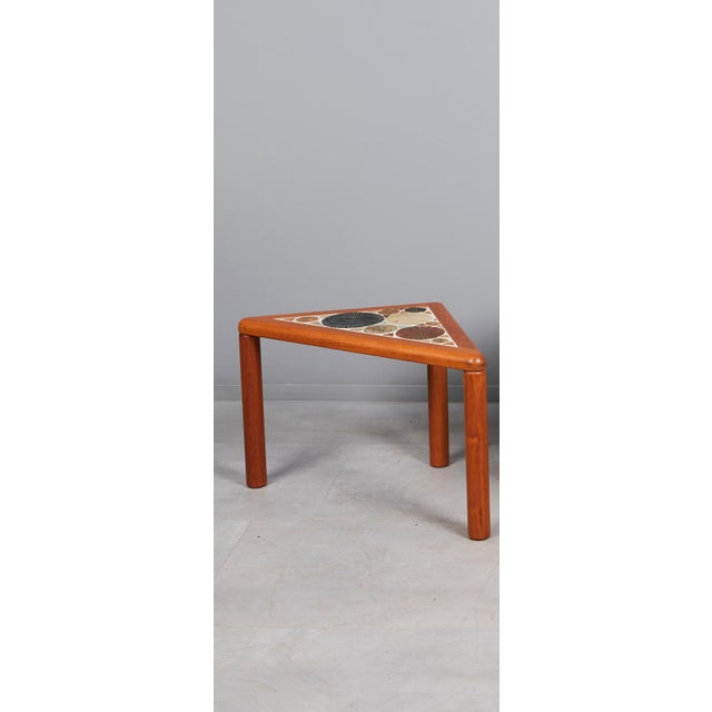 Beige Coffee Table in Ceramic and Teak by Tue Poulsen for Haslev Mobelsnedkeri, 1960s For Sale - Image 8 of 8