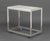 Modern Carrara White Marble Top Chrome Side Table, on casters. 28" H x 30.5" W x 19.25" D. Provenance: From a Westchester...