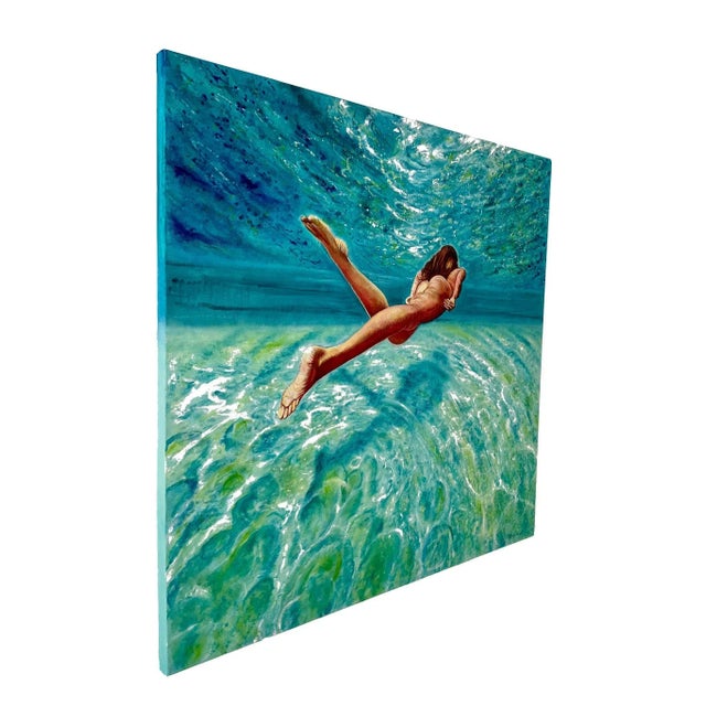 Contemporary Anastasia Gklava, Floating Weightlessly, 2021, Oil on Canvas For Sale - Image 3 of 10