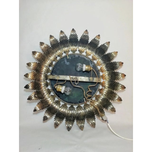 Vintage Metal & Painted Glass Sconce For Sale - Image 8 of 11