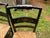 Mid 20th Century Set of 8 Hitchcock Style Black Painted Stenciled Dining Side Chairs With Rush Woven Seats For Sale - Image 10 of 15