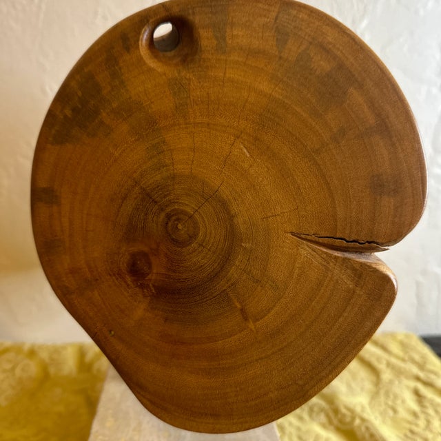 Vintage Signed Pedro Hernandez Wood Sculpture on Stone Base-1983 For Sale - Image 4 of 12