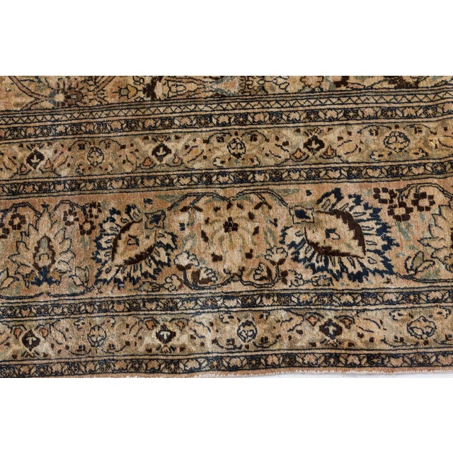 Antique Persian Meshad Botanic Handmade Wool Rug For Sale In New York - Image 6 of 8