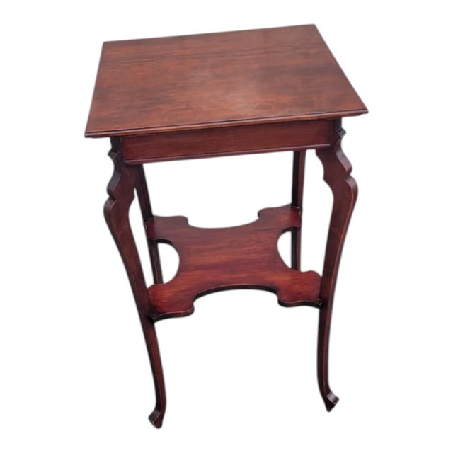 Traditional 19th Century Solid Cherry Edwardian Two Tier Occasional Table For Sale - Image 3 of 15