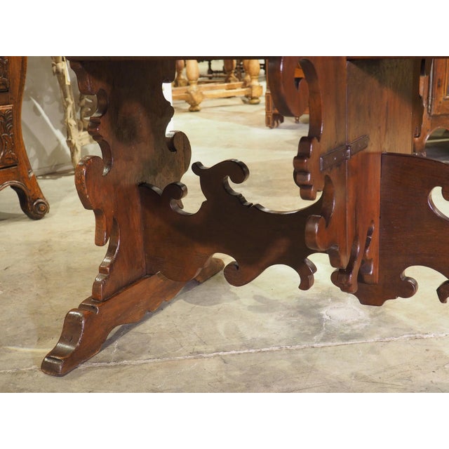 Antique Walnut Drop Leaf Table From Tuscany, Italy, Early 19th Century For Sale - Image 9 of 18