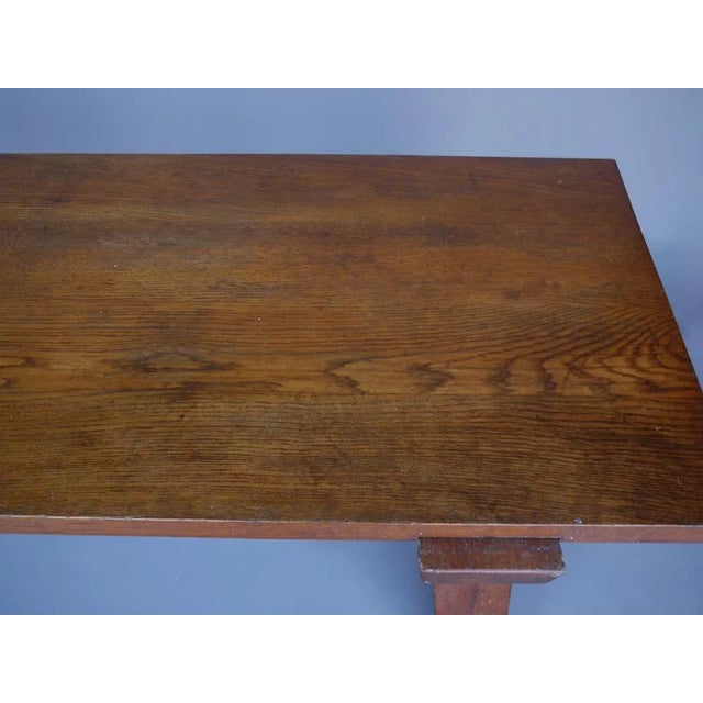 French Brutalist Peg Table in Oak For Sale - Image 9 of 18