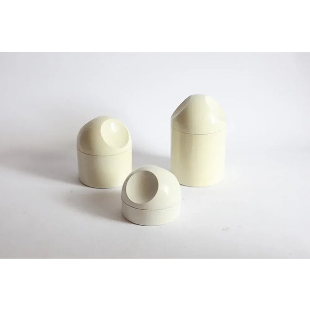 Beige Space Age Storage Containers by Makio Hasuike for Gedy, Italy, 1960s, Set of 3 For Sale - Image 8 of 13
