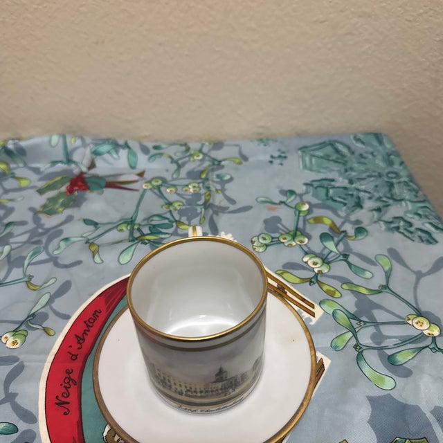 Vintage Schloss Charlottenburg Porcelain Cup and Saucer For Sale - Image 4 of 6