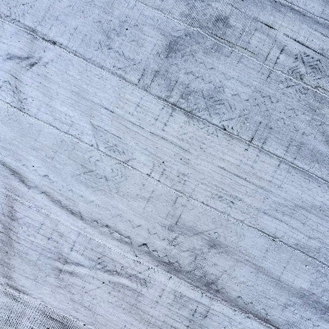 Early 20th Century Early 20th Century White and Black Mudcloth Textile Mali 58 x 40 MATTER COLLECTION For Sale - Image 5 of 8