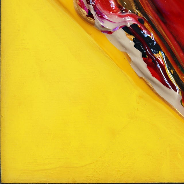 2020s Sun Kissed Heart X - Original Heart Pop Art Mixed Media Acrylic and Resin on Wood Panel by Cynthia Coulombe-Bégin For Sale - Image 5 of 9