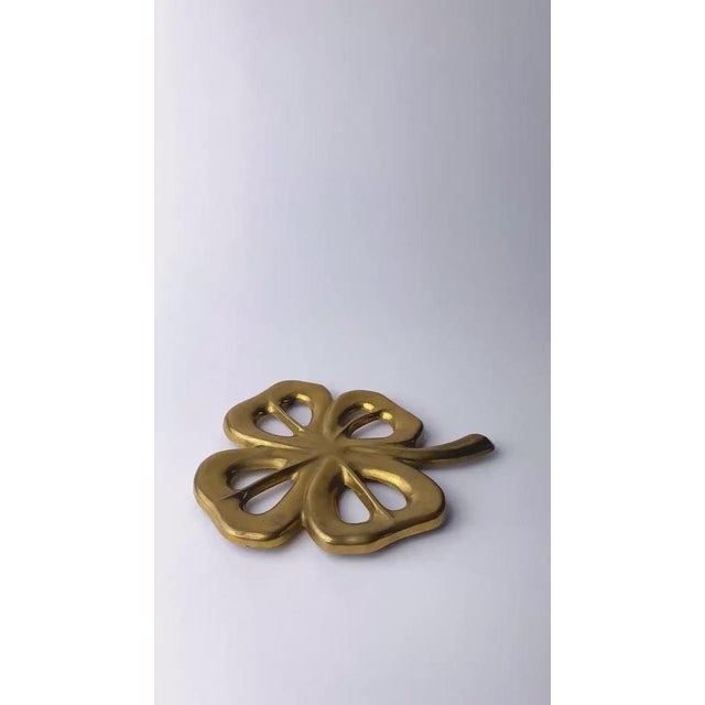 Vintage Leaf-Shaped Brass Coaster, Italy, 1960s For Sale - Image 12 of 13