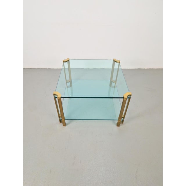 Hollywood Regency Regency Model T24 Coffee Table in Brass and Glass by Peter Ghyczy, 1970s For Sale - Image 3 of 15