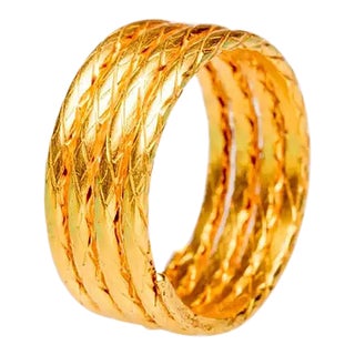 22 Karat Gold Coil Band Ring, Size 8.5 For Sale