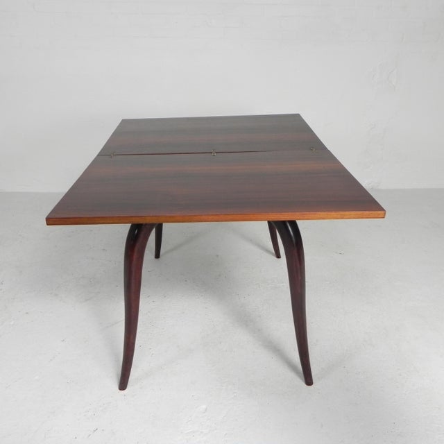 Wood Gaming Table with Folding and Rotating Top, 1950s For Sale - Image 7 of 18