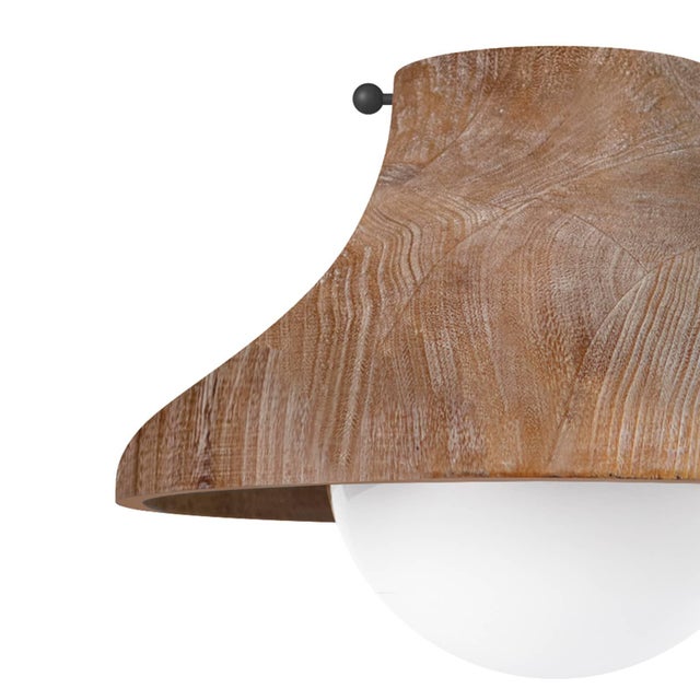 Traditional Coastal Living Surfside Wood Flush Mount, Natural For Sale - Image 3 of 7