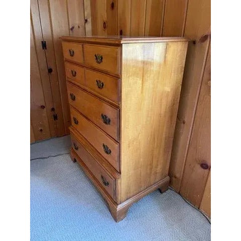 Vintage traditional solid mahogany tall dresser. Manufactured by S.R. Hungerford, Memphis TN. Features all solid mahogany...