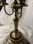 Mid 20th Century 1960s French Neoclassical 3-Arm Brass Bouillotte Table Lamp With Pierced Tole Shade For Sale - Image 5 of 12