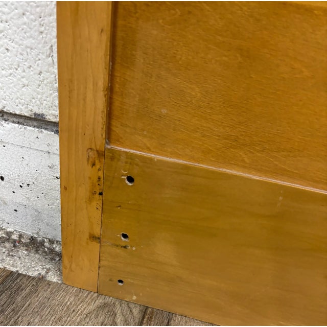 Wood Vintage Twin Size Mid Century Modern MCM Inlaid Border Headboard For Sale - Image 7 of 10