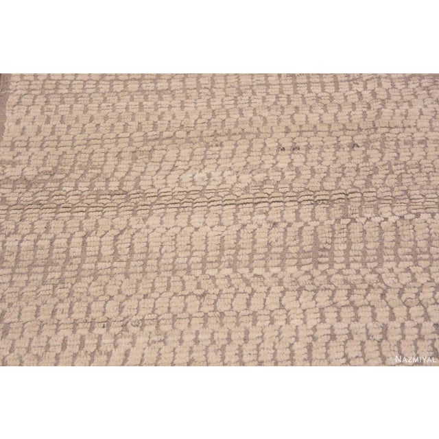 Contemporary Soft Neutral Minimalist Modern Handmade Runner Rug For Sale - Image 3 of 4
