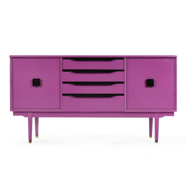 Purple Lacquered Wood Console Table, 1960s For Sale - Image 5 of 5