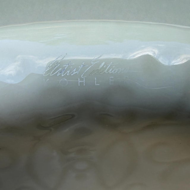 Pair of Kohler Artist Editions Embossed Oval Sinks For Sale - Image 4 of 11