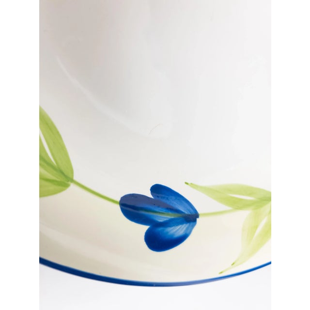 Ceramic Dansk Verona Dinner Cereal Bowls - Green Leaves/Blue Flowers 9.75" Set of (5) For Sale - Image 7 of 10
