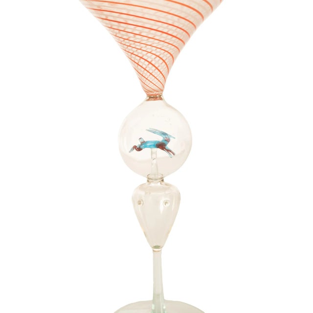 Antique Set 3 Handblown Martini Glasses Animals Bimini Werkstätte Austria 1925 For Sale In Portland, OR - Image 6 of 15