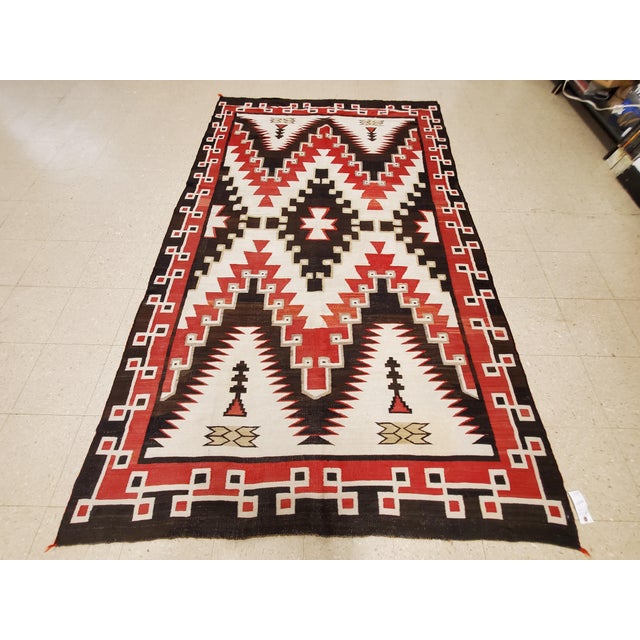 Antique Navajo Carpet, Folk Rug, Handmade Wool, Beige, Gray, Soft Coral For Sale - Image 15 of 18