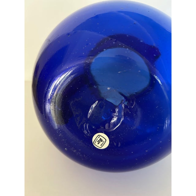 Beautiful large cobalt pitcher, hand blown and in excellent condition. Holds 18 cups or 144 ounces! Never used with...